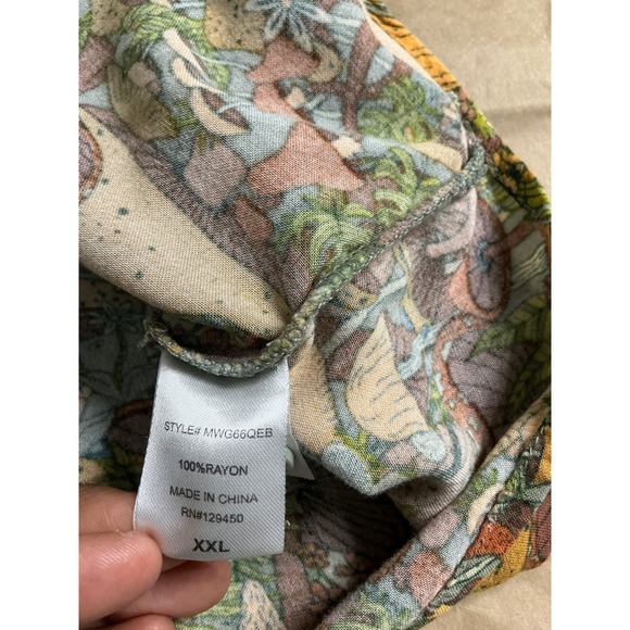 Earthbound Trading Co Men Size XXL Mushroom Print Button Up Short Sleeve Shirt - Picture 10 of 11